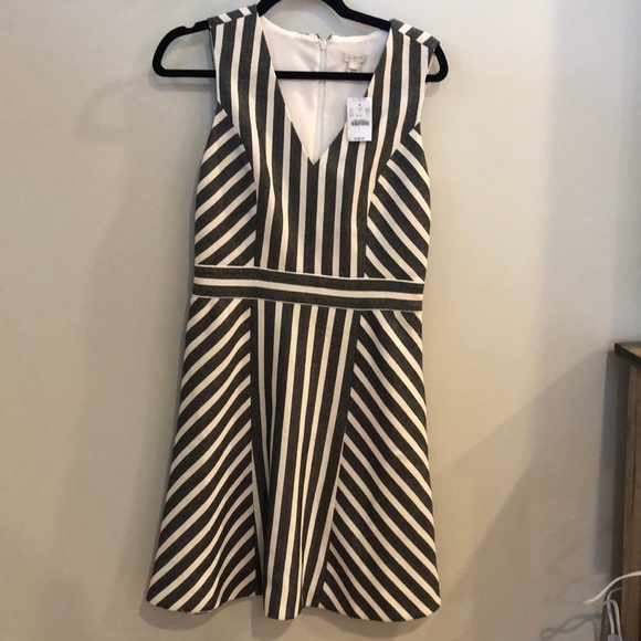 J. Crew black and white striped dress, NWT - Picture 1 of 3
